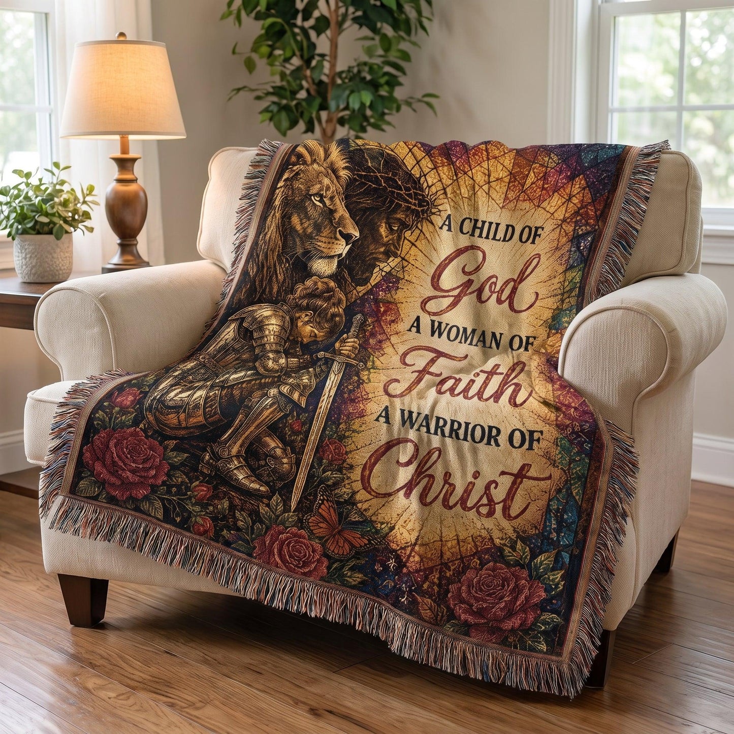 "Child of God — Woman of Faith" Woven Blanket