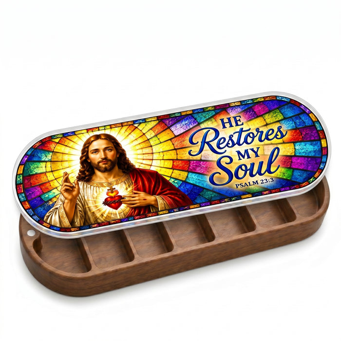 He Restores My Soul - Psalm 23:3 Pill Organizer