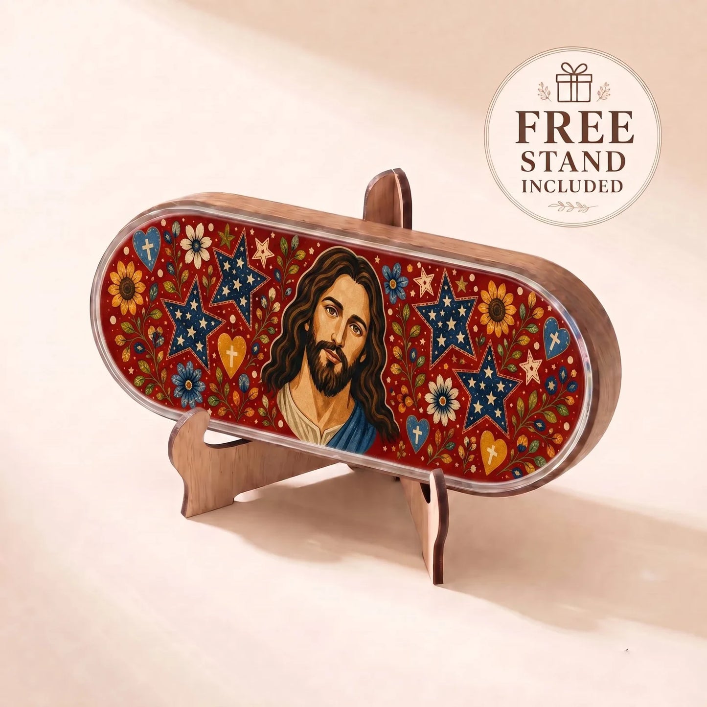 Jesus Folk Art Stars Personalized Pill Case product image 6