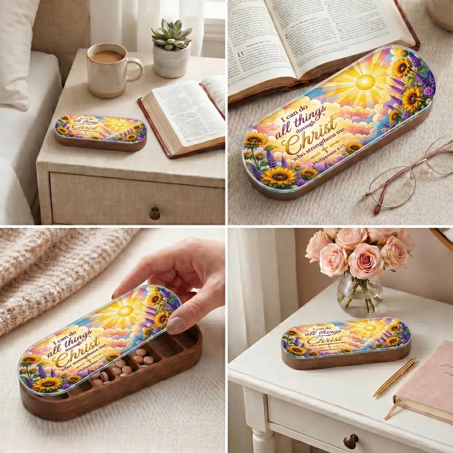 "I Can Do All Things Through Christ — Philippians 4:13" Pill Case