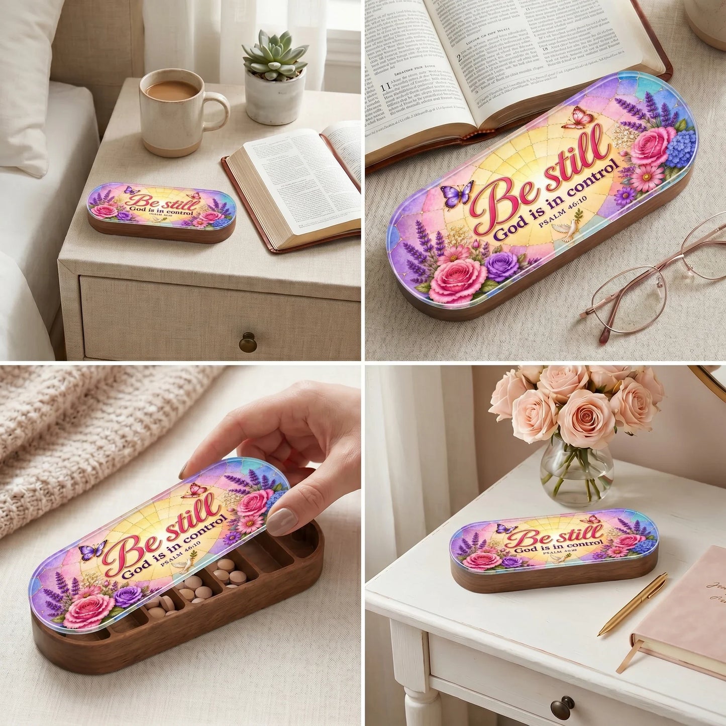 Be Still God Is in Control - Psalm 46:10 Pill Organizer