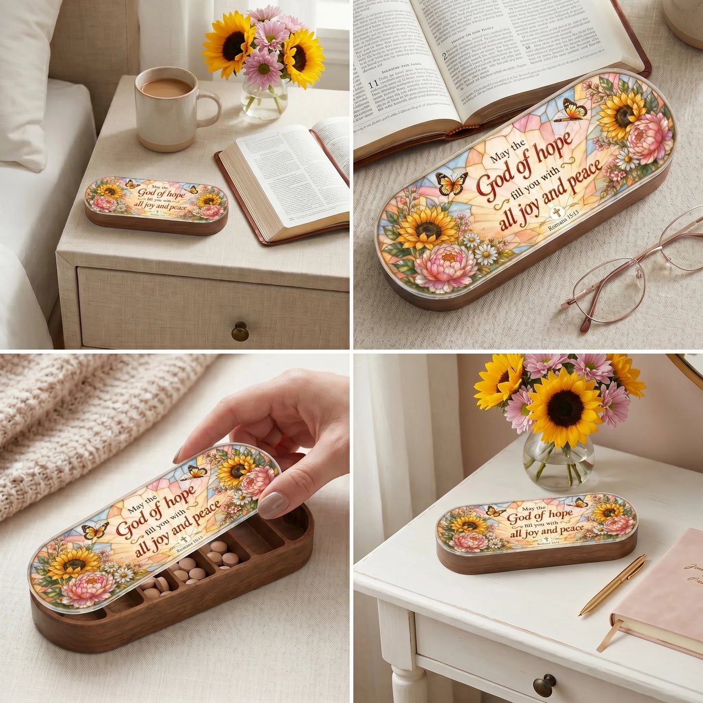 Hope, Joy & Peace - Romans 15:13 Pill Organizer