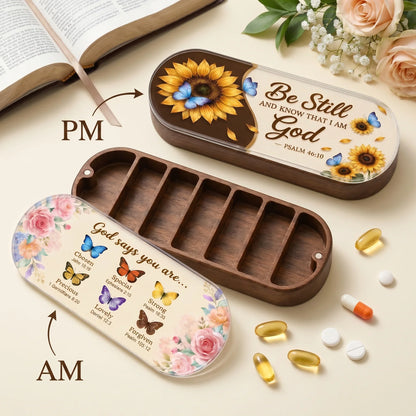 God Says You Are & Stillness AM/PM Pill Organizer Set