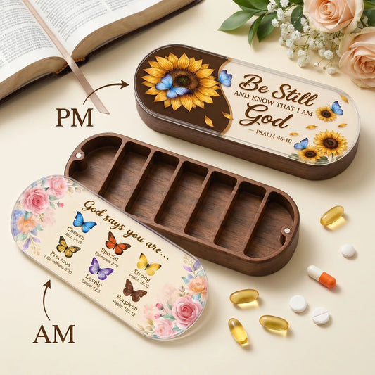 God Says You Are & Stillness AM/PM Pill Organizer Set
