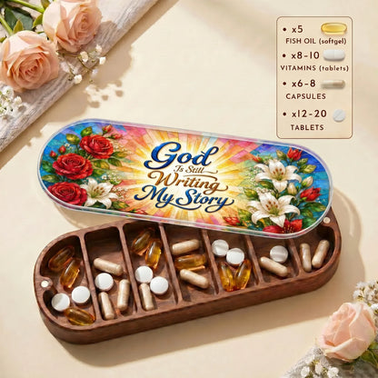 "God Is Still Writing My Story — Faith Reflection" Pill Case