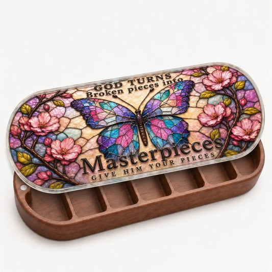 "God Turns Broken Pieces into Masterpieces — Butterfly Blossoms" Pillcase