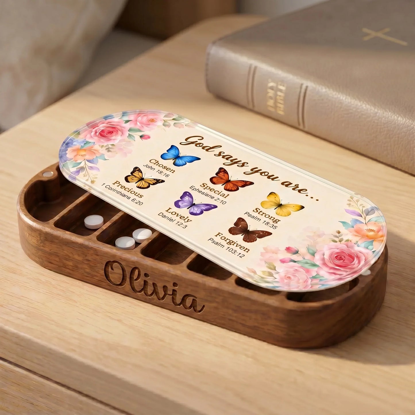God Says You Are - Scripture Affirmation Pill Organizer