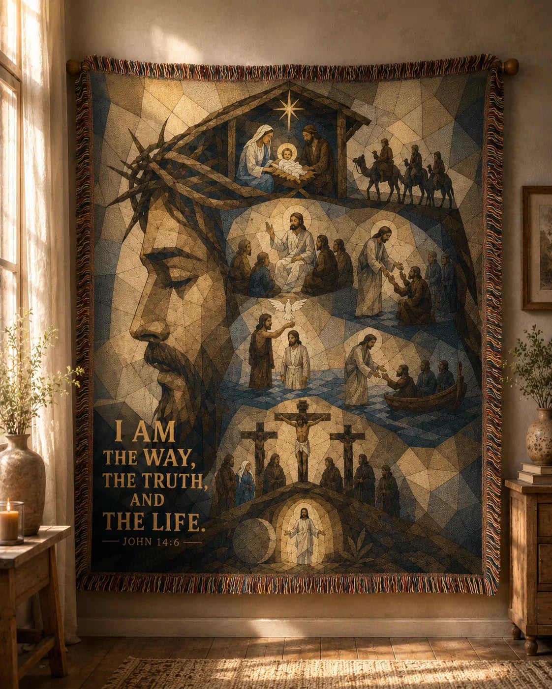 "I Am the Way, the Truth, and the Life — John 14:6" Woven Blanket