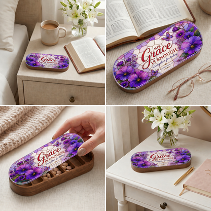 His Grace Is Enough - 2 Corinthians 12:9 Pill Organizer
