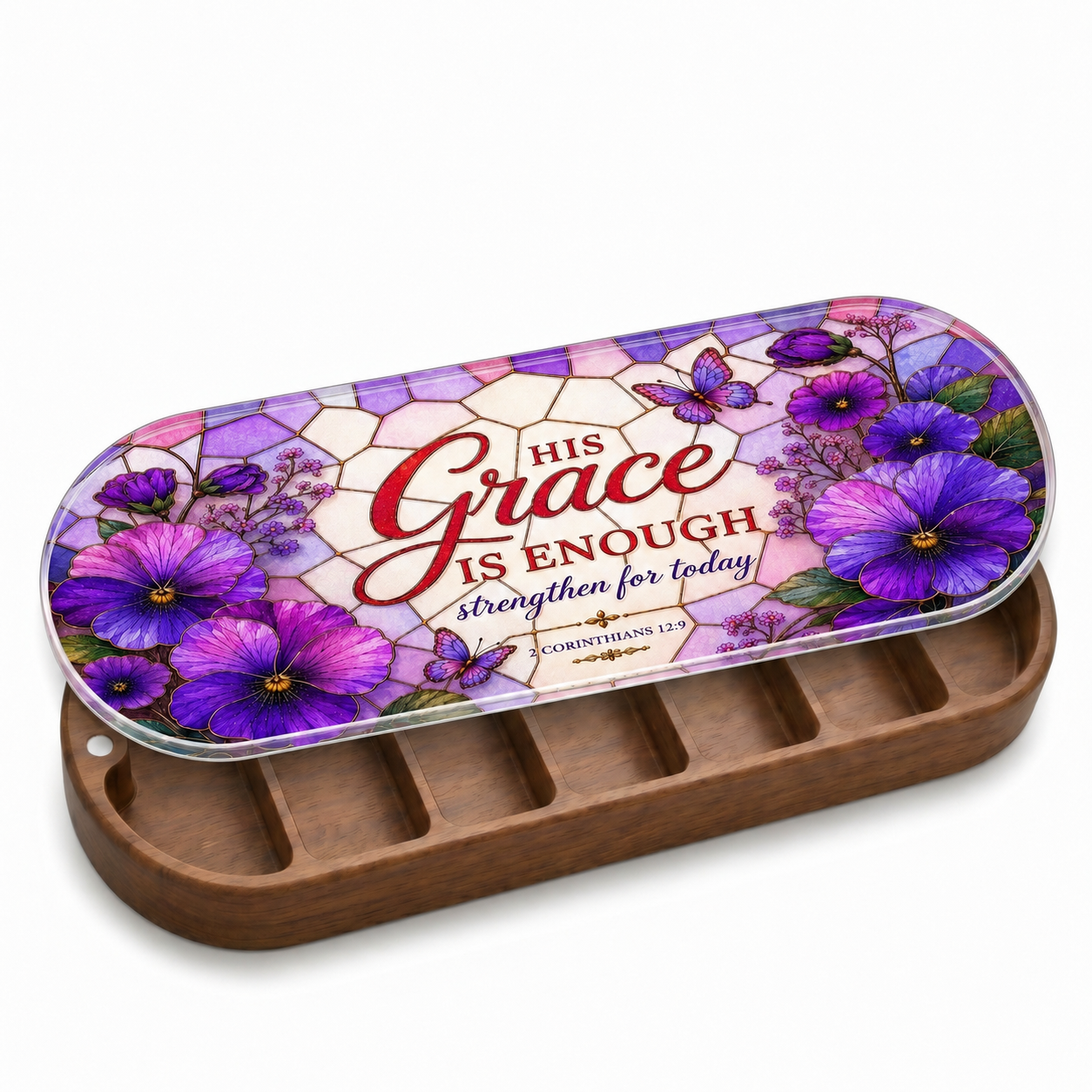 His Grace Is Enough - 2 Corinthians 12:9 Pill Organizer