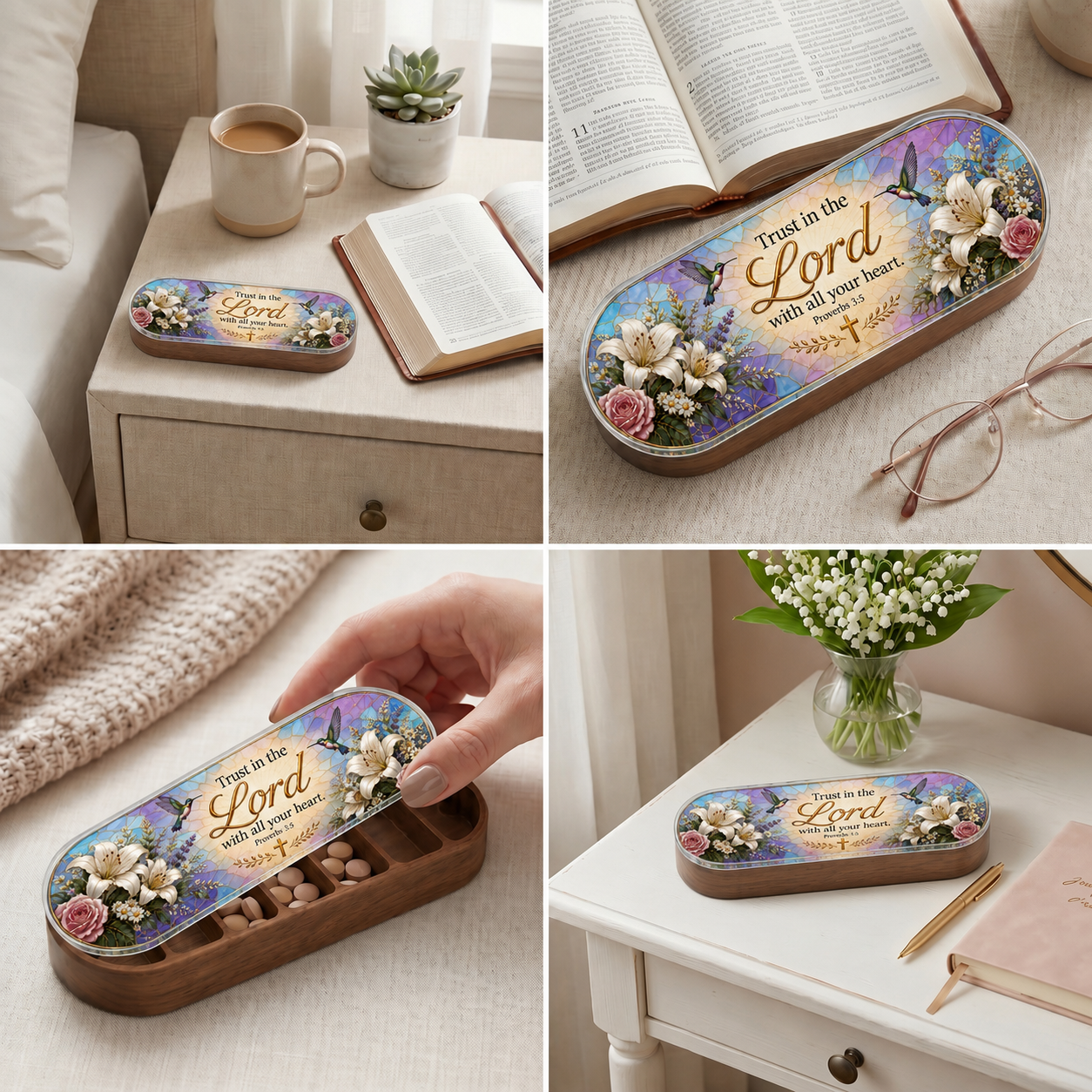 Trust in the Lord With All Your Heart - Proverbs 3:5 Pill Organizer