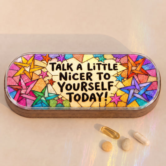 "Talk a Little Nicer to Yourself Today — Colorful Stars" Pillcase