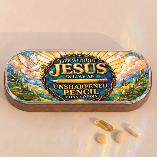 "Life Without Jesus Is Like an Unsharpened Pencil — Stained Glass" Pillcase