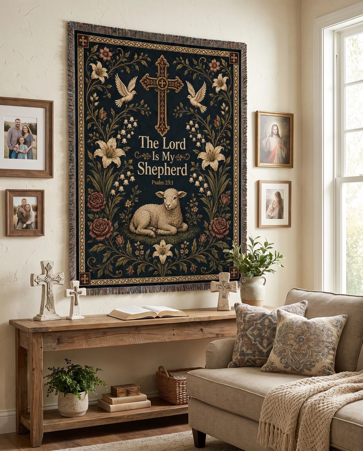 "The Lord Is My Shepherd — Psalm 23:1" Woven Blanket