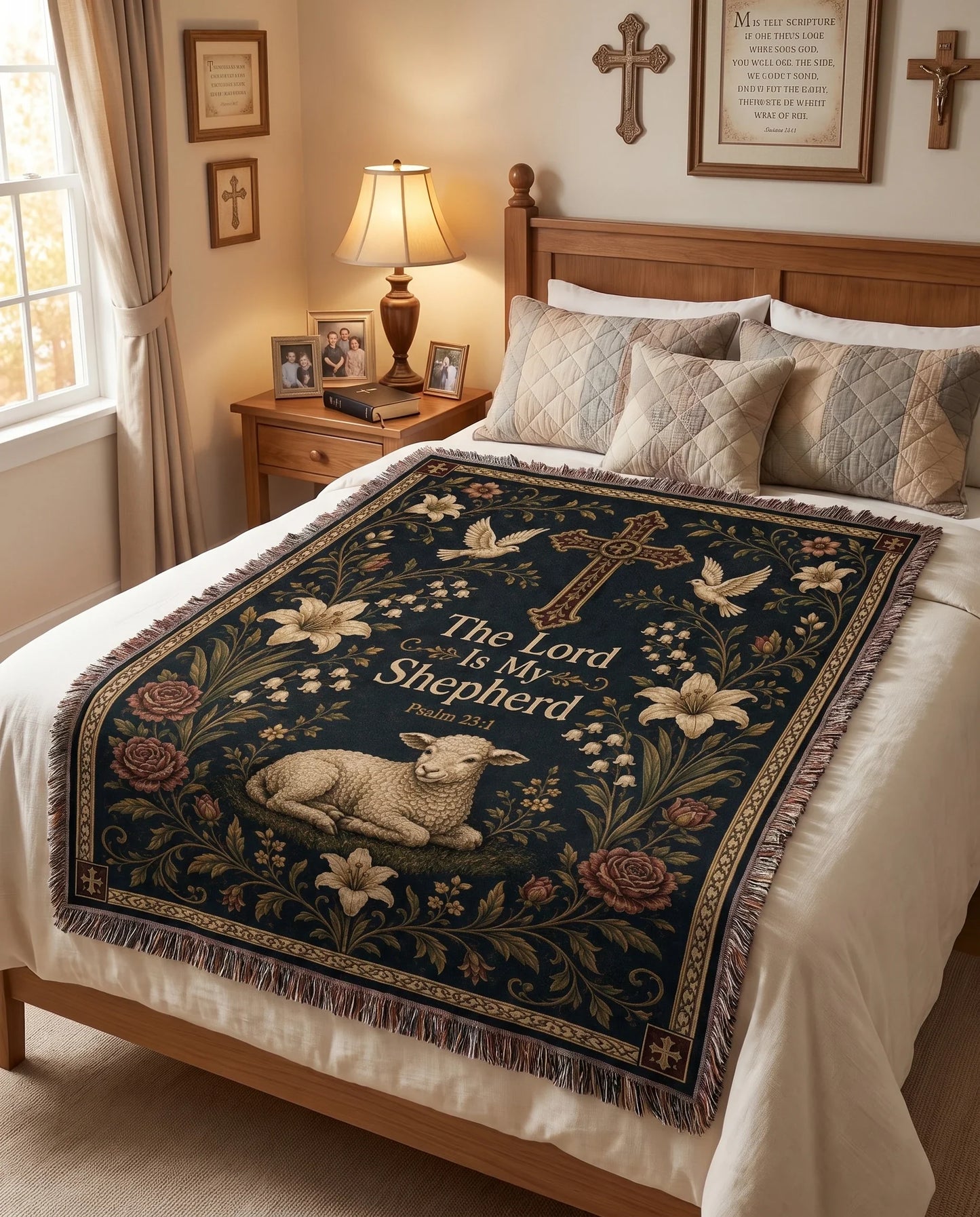 "The Lord Is My Shepherd — Psalm 23:1" Woven Blanket