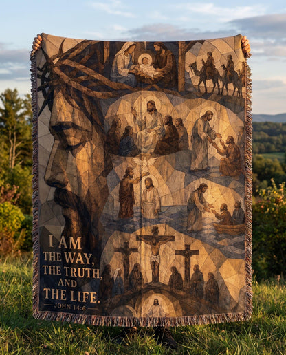 "I Am the Way, the Truth, and the Life — John 14:6" Woven Blanket