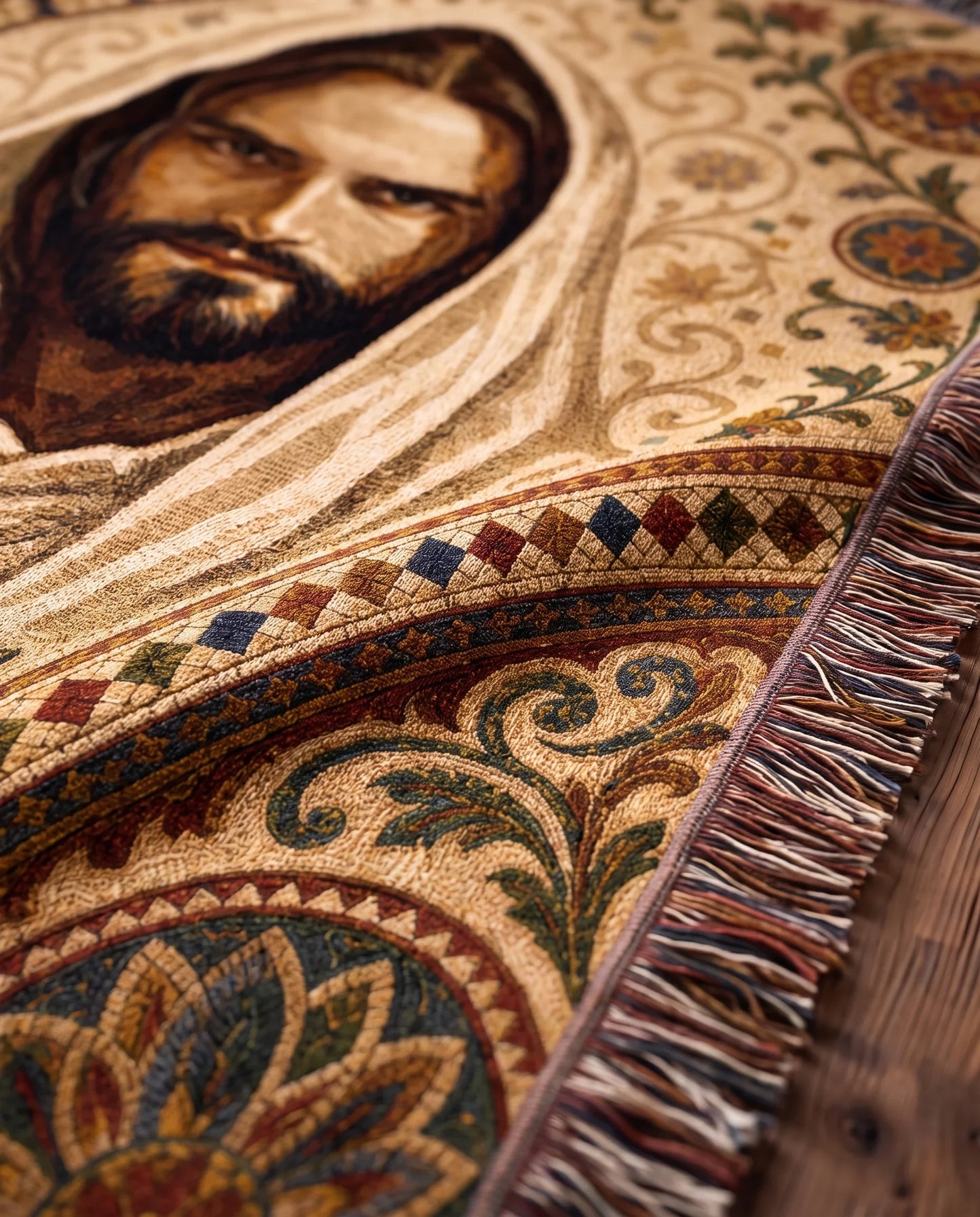 "Christ in the Garden — Sacred Icon" Woven Blanket