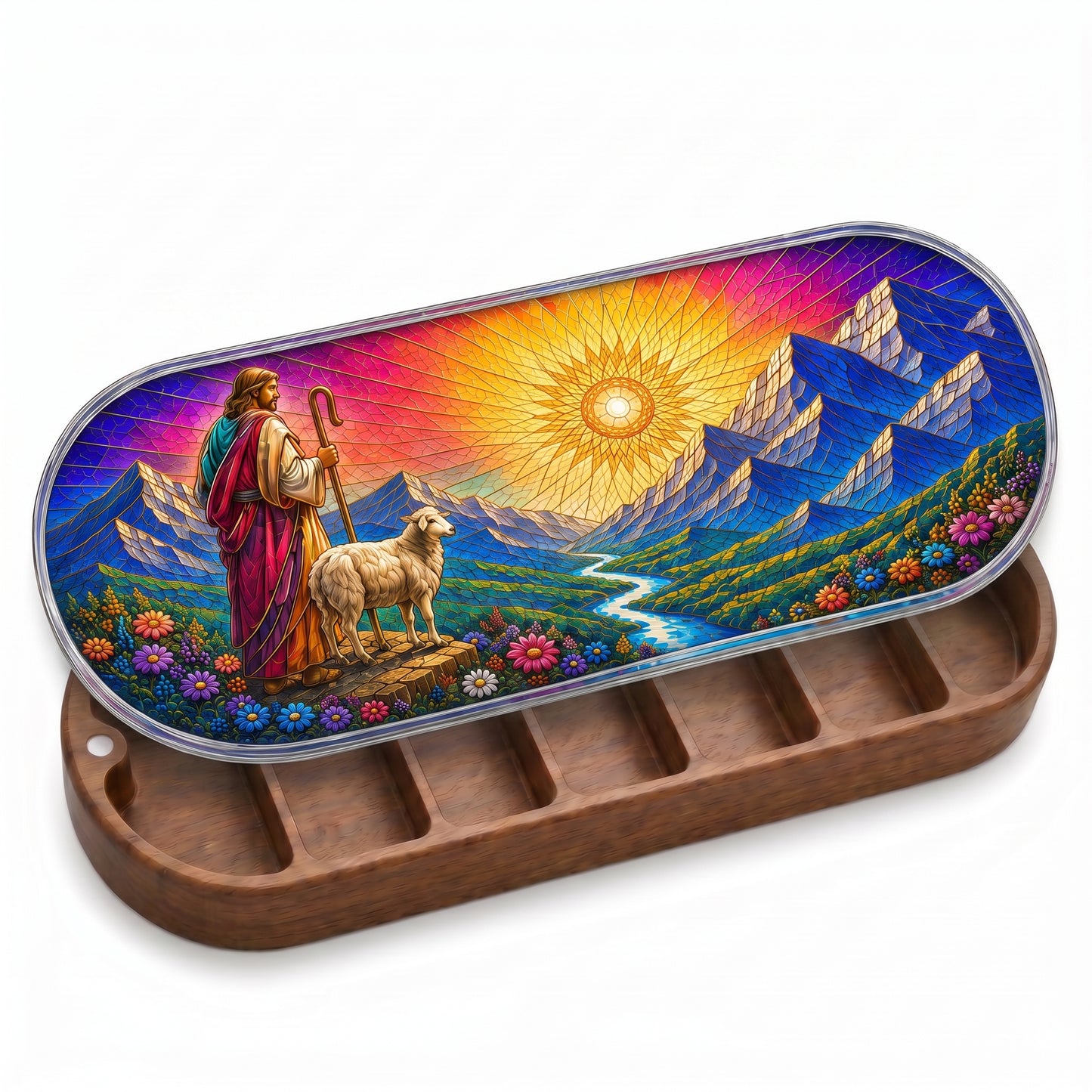 "The Good Shepherd — Stained Glass" Pill Case