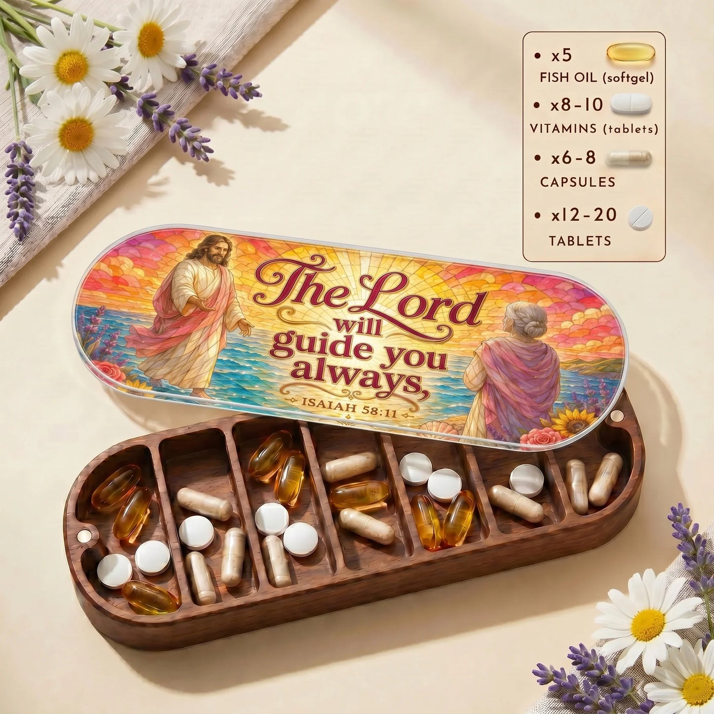 The Lord Will Guide You - Isaiah 58:11 Pill Organizer