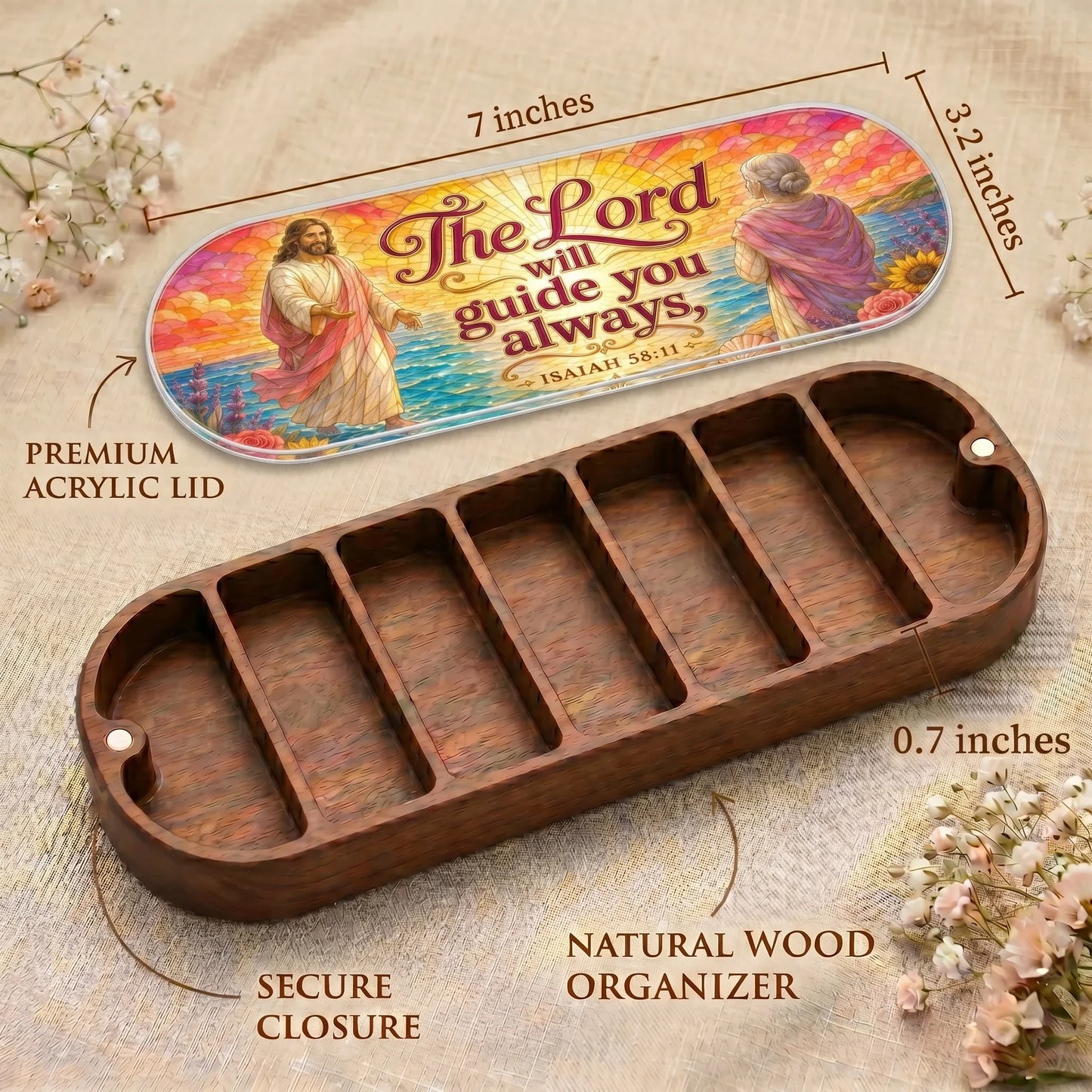The Lord Will Guide You - Isaiah 58:11 Pill Organizer