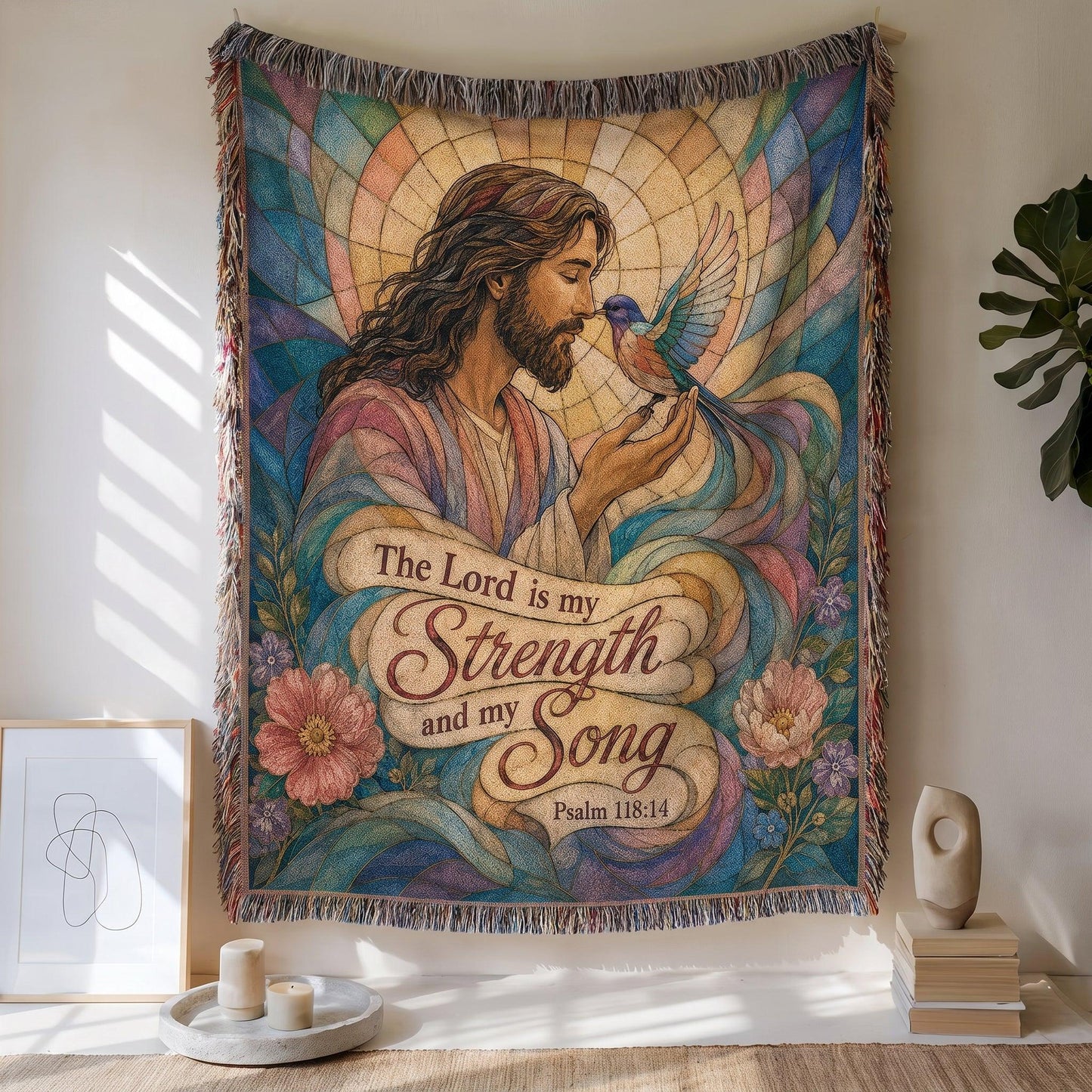 "The Lord Is My Strength and My Song — Psalm 118:14" Woven Blanket