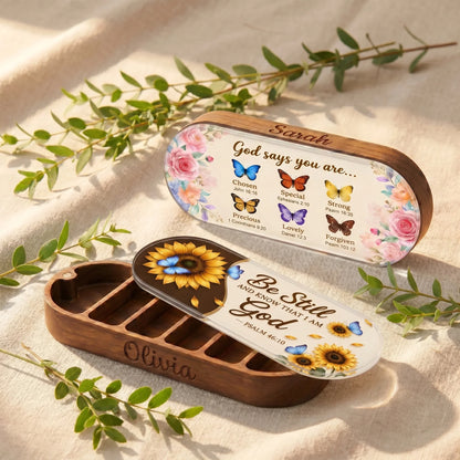 God Says You Are & Stillness AM/PM Pill Organizer Set