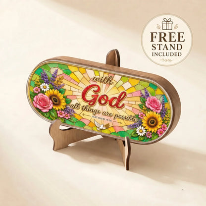 "With God All Things Are Possible — Matthew 19:26" Pill Case