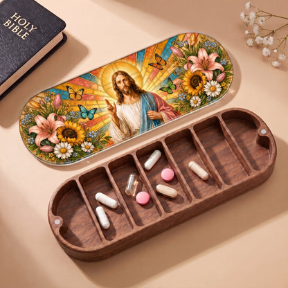 Blessing Jesus Butterfly Garden Personalized Pill Case product image 1
