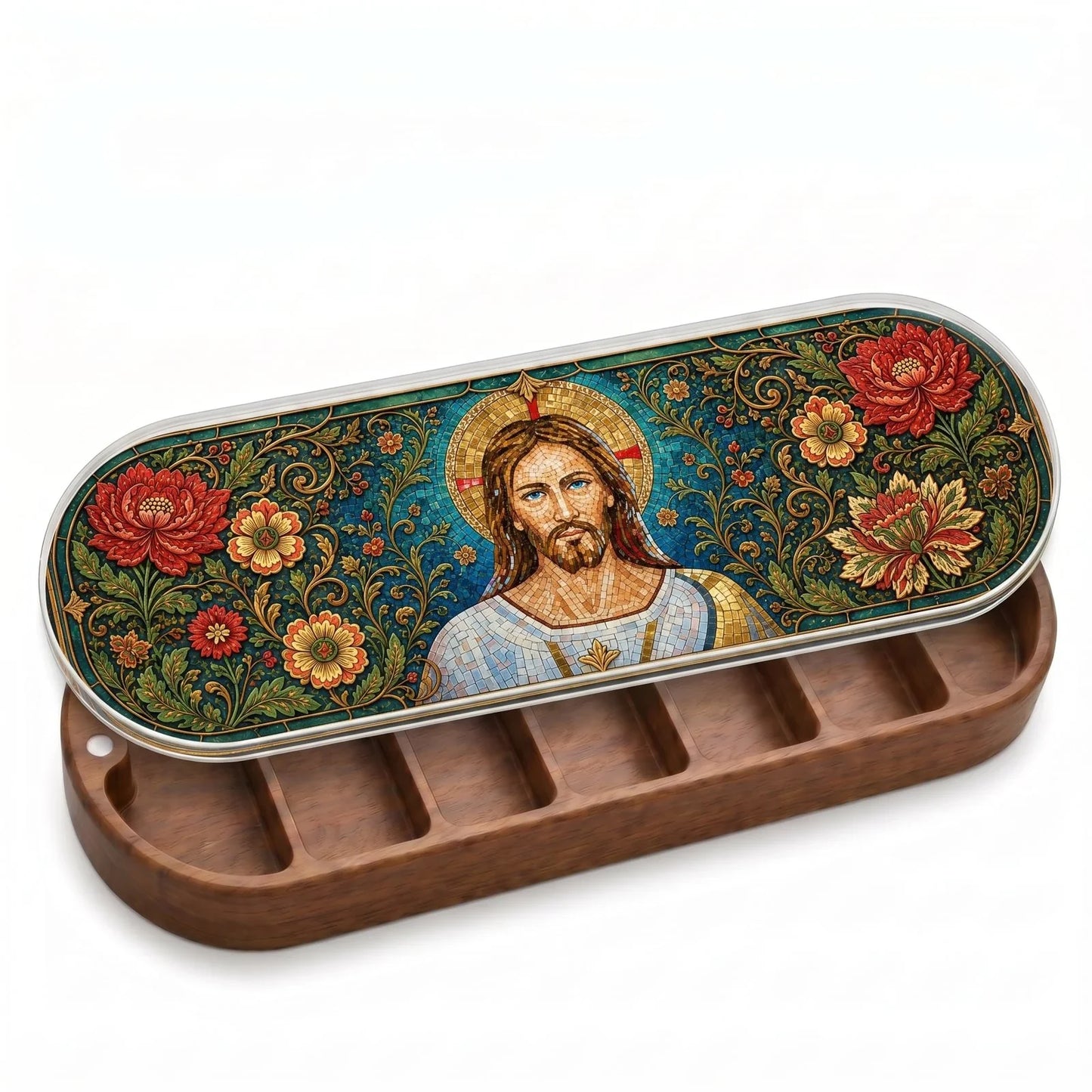 Christ the Healer Byzantine Mosaic Personalized Pill Case product image 1