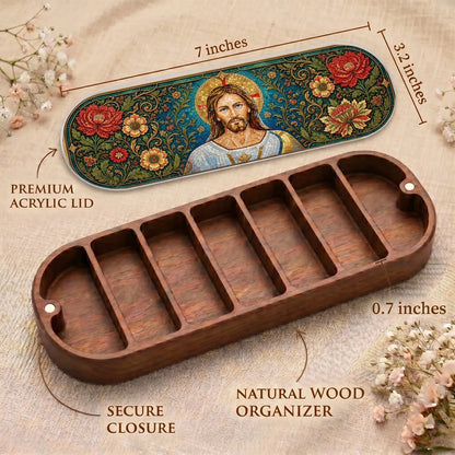 Christ the Healer Byzantine Mosaic Personalized Pill Case product image 4