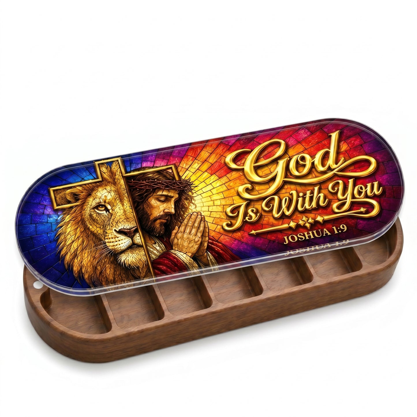 God Is With You - Joshua 1:9 Pill Organizer