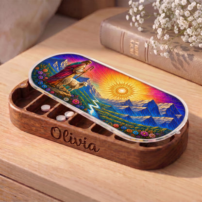 Good Shepherd Stained Glass Personalized Pill Case product image 1