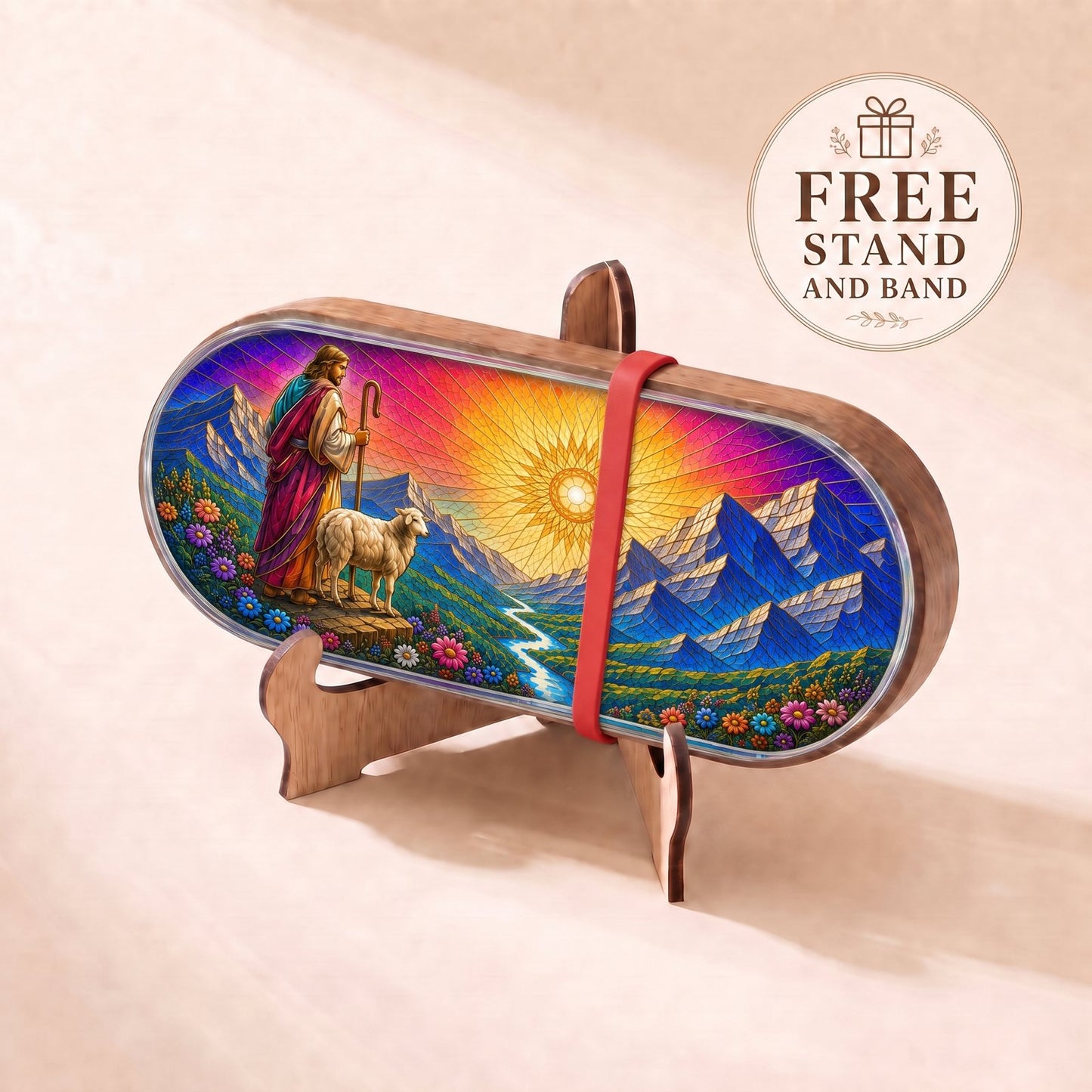 Good Shepherd Stained Glass Personalized Pill Case product image 2