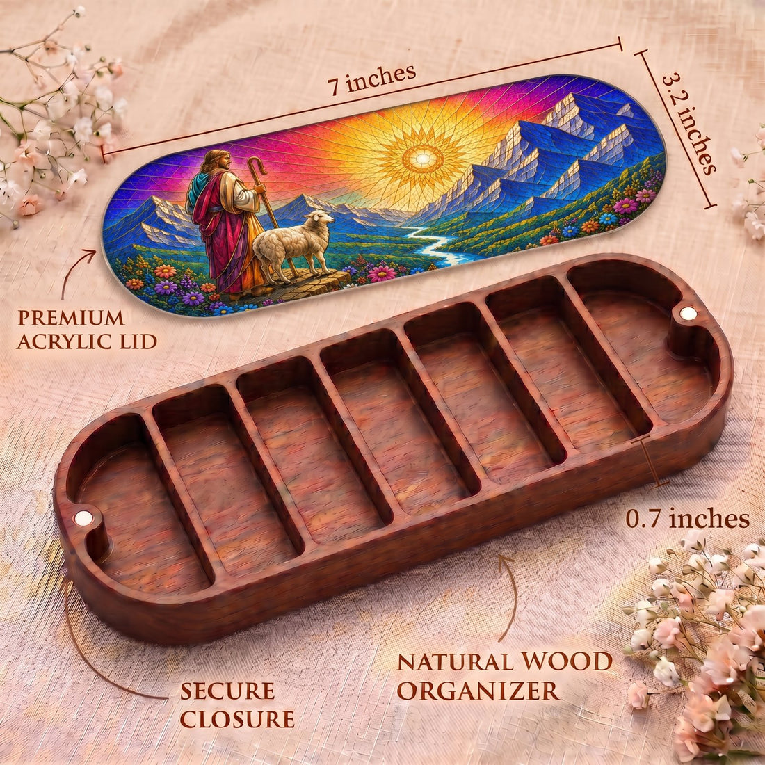 Good Shepherd Stained Glass Personalized Pill Case product image 5