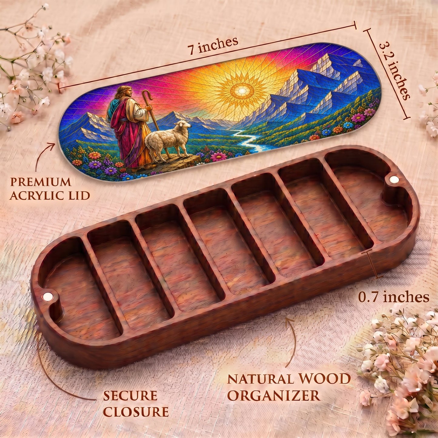 Good Shepherd Stained Glass Personalized Pill Case product image 5