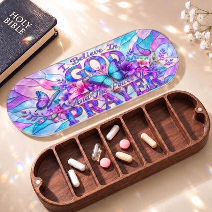 I Believe in God and the Power of Prayer Pillcase with Holy Bible and daily tablets