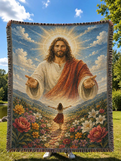 Come Unto Me Heavenly Garden Woven Blanket gallery image 2