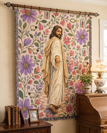 Follow Me - Jesus Garden Path Woven Blanket