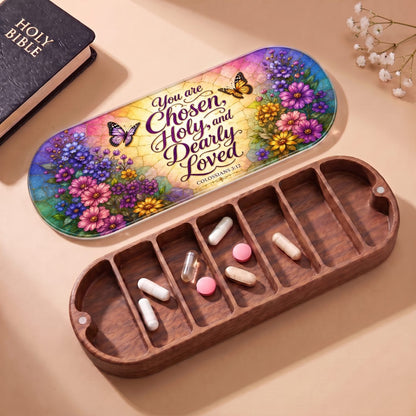 "You Are Chosen, Holy, and Dearly Loved — Colossians 3:12" Pill Case clean product view