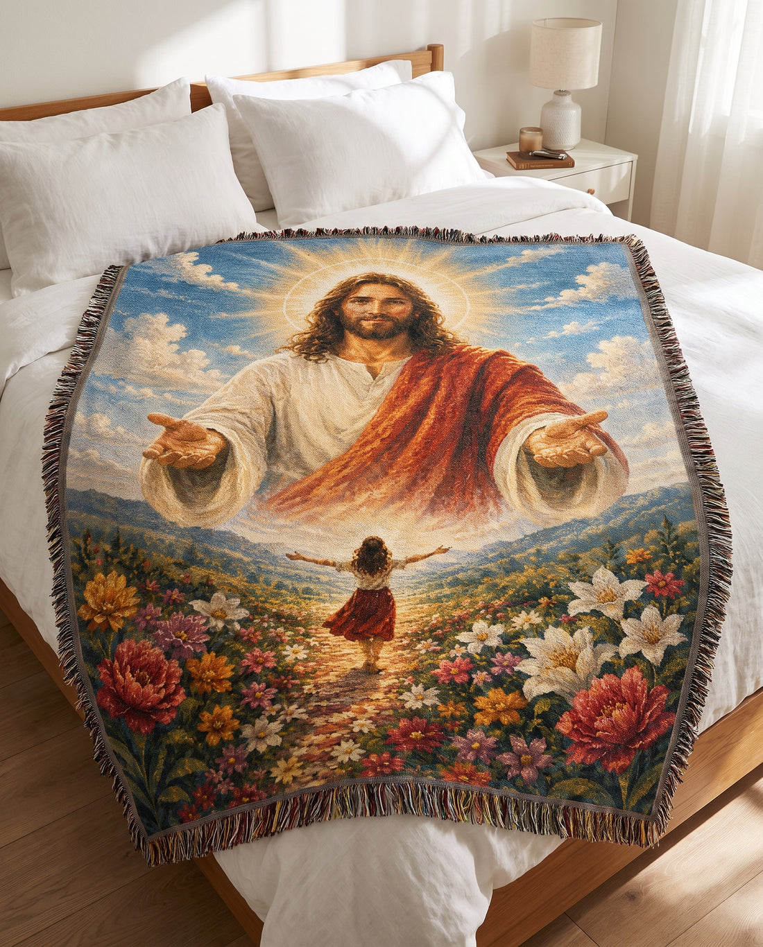 Come Unto Me Heavenly Garden Woven Blanket gallery image 4
