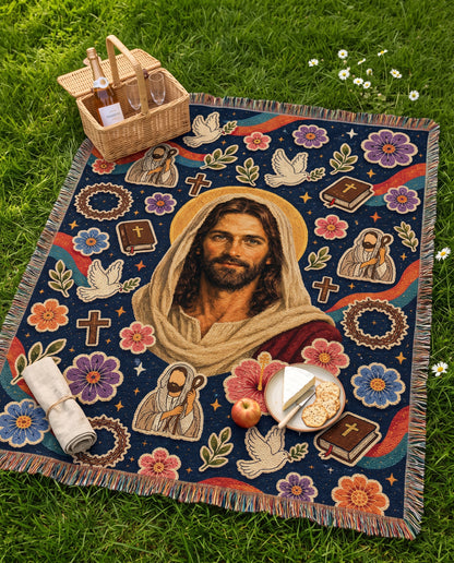 Prince of Peace Doves and Bibles Woven Blanket gallery image 4