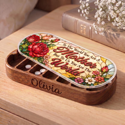 Personalized Olivia Pillcase with red roses and To the World You Are a Mother lid