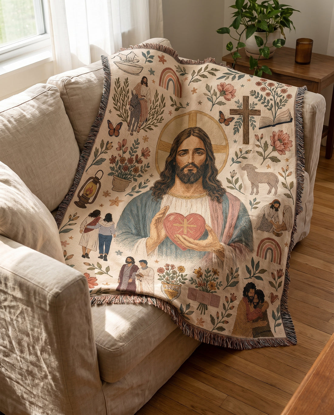 Sacred Heart of Christ - Acts of Love Woven Blanket