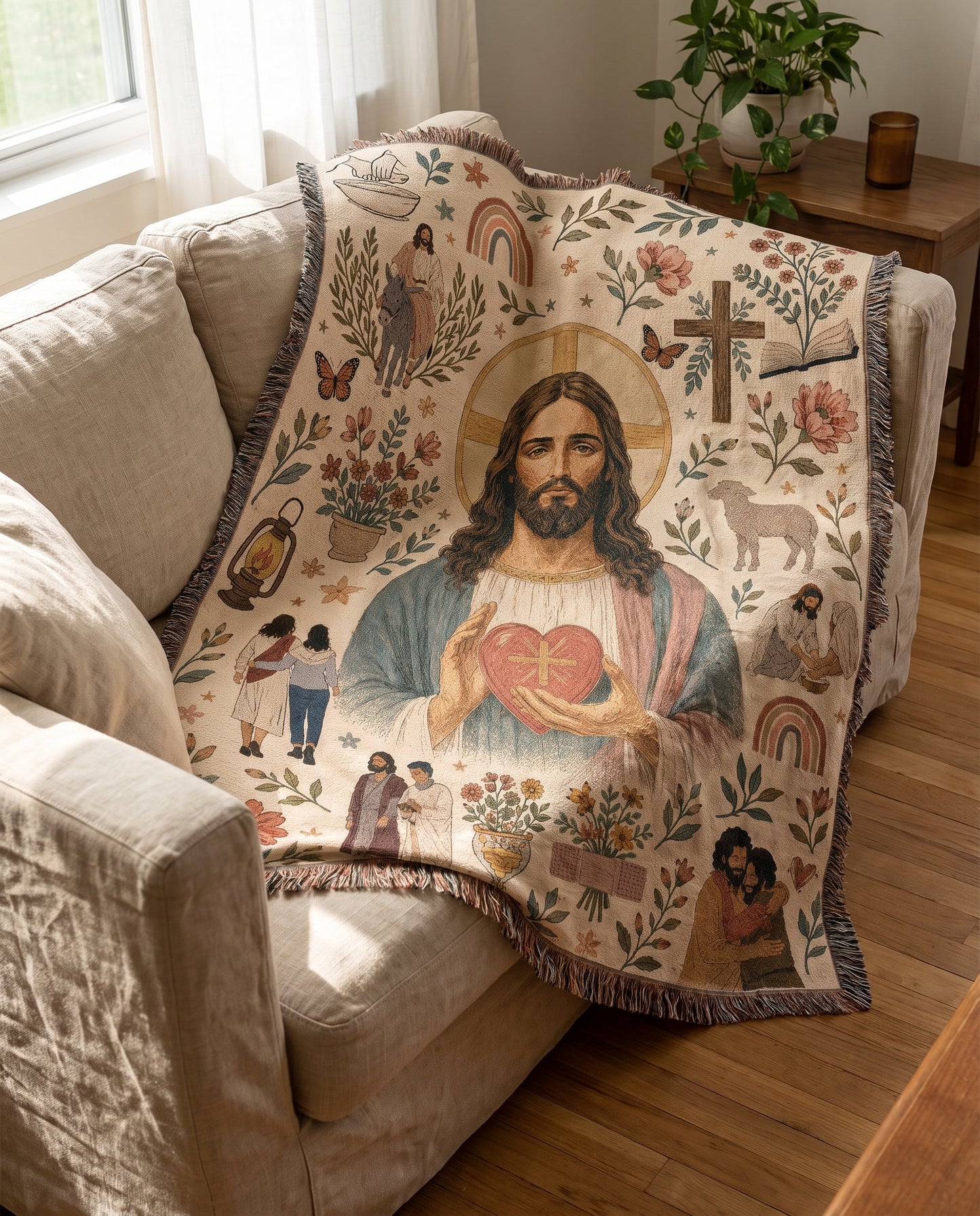 Sacred Heart of Christ - Acts of Love Woven Blanket