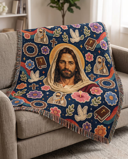 Prince of Peace Doves and Bibles Woven Blanket gallery image 6