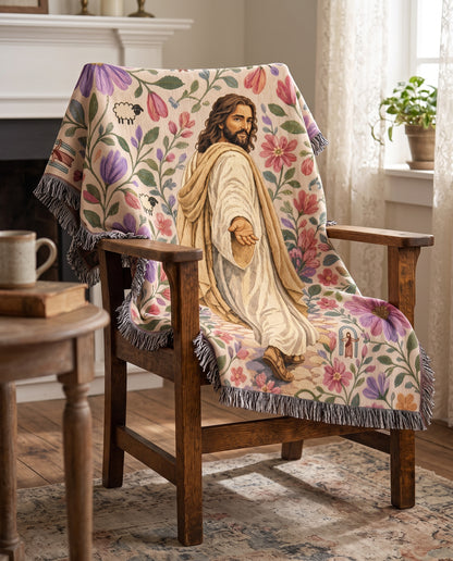 Follow Me - Jesus Garden Path Woven Blanket