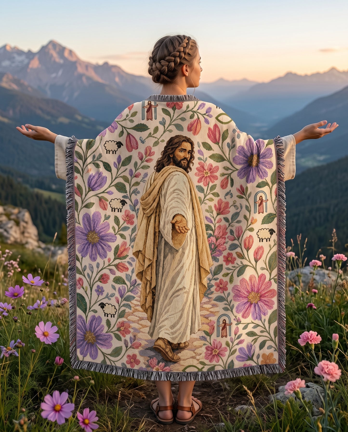 Follow Me - Jesus Garden Path Woven Blanket