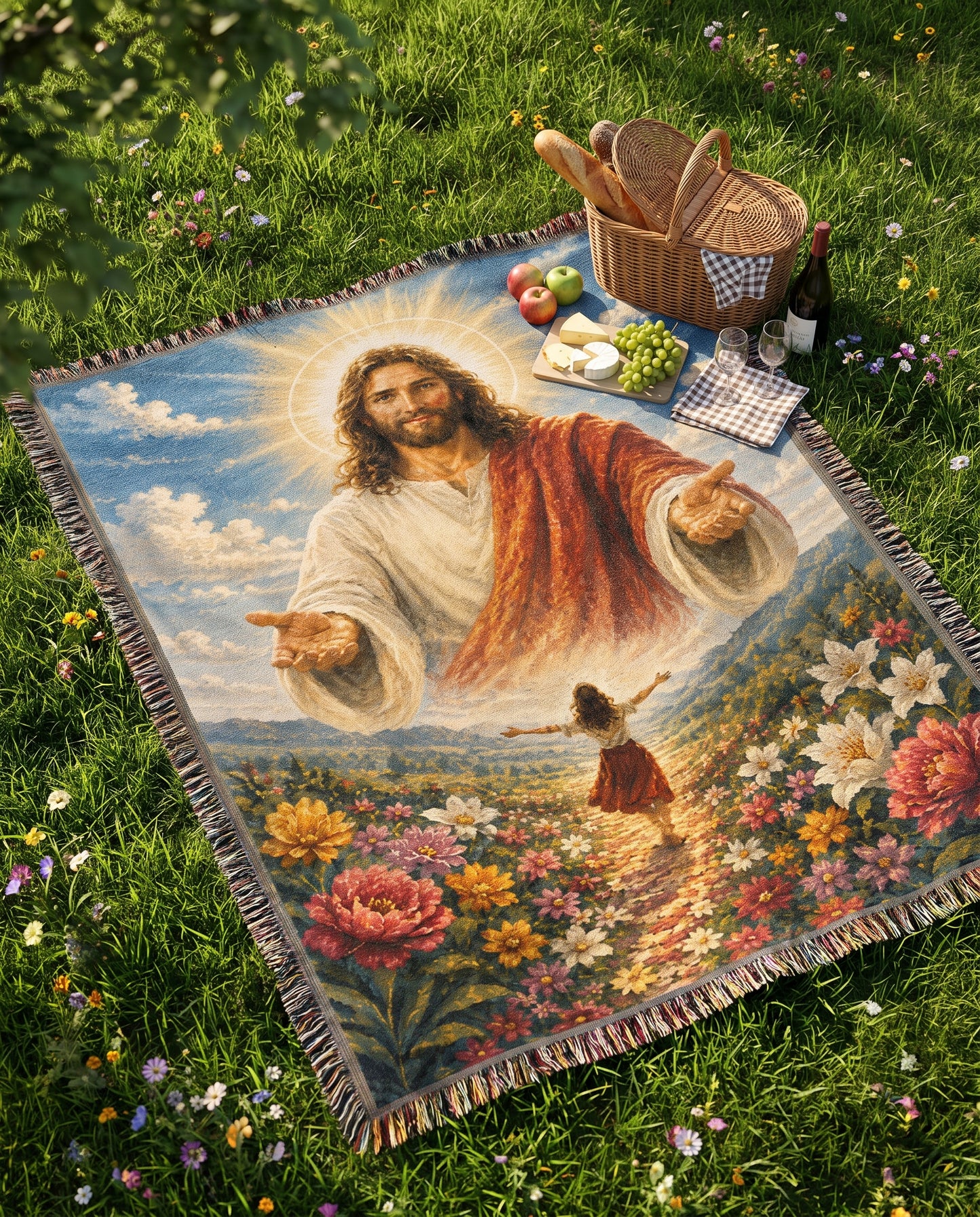 Come Unto Me Heavenly Garden Woven Blanket gallery image 5