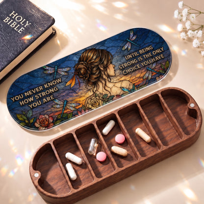 You Never Know How Strong You Are Pillcase with Holy Bible and daily tablets