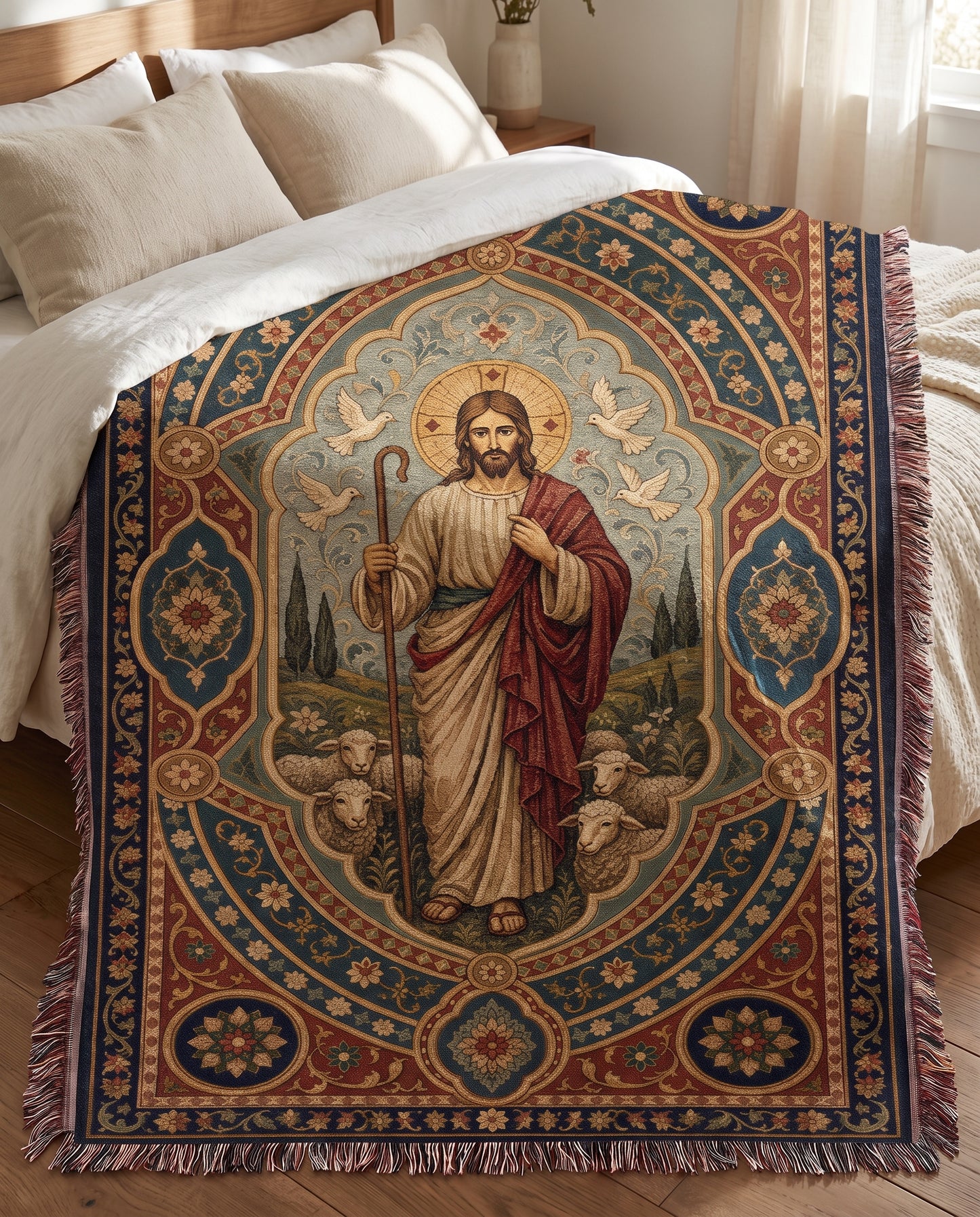 Bedroom styling - Good Shepherd Peace Woven Blanket